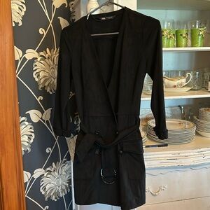 Zara full suede romper